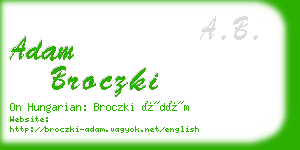 adam broczki business card